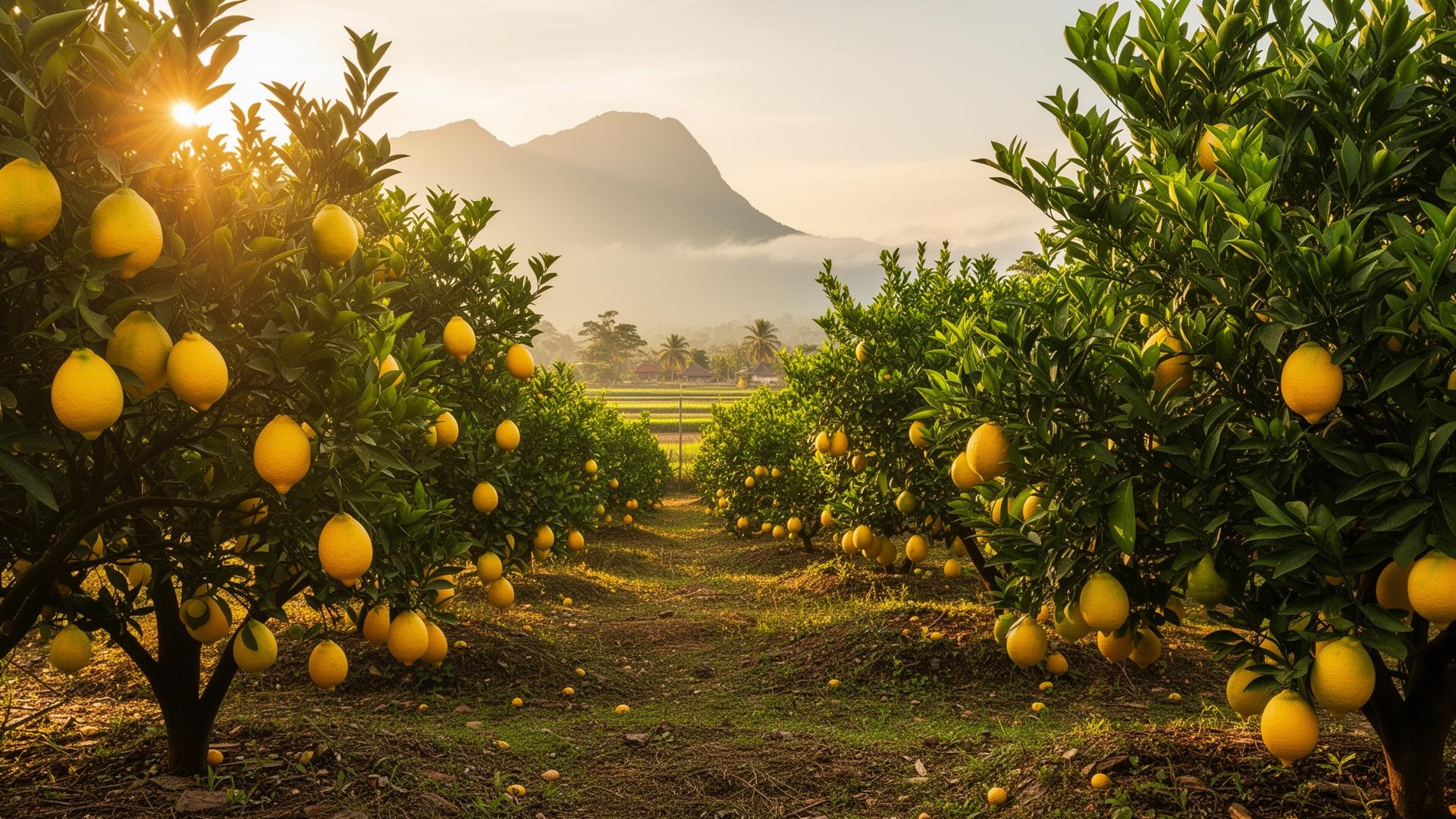 Kebun lemon segar di Jawa Barat